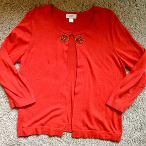 Beaded Orange Cardigan